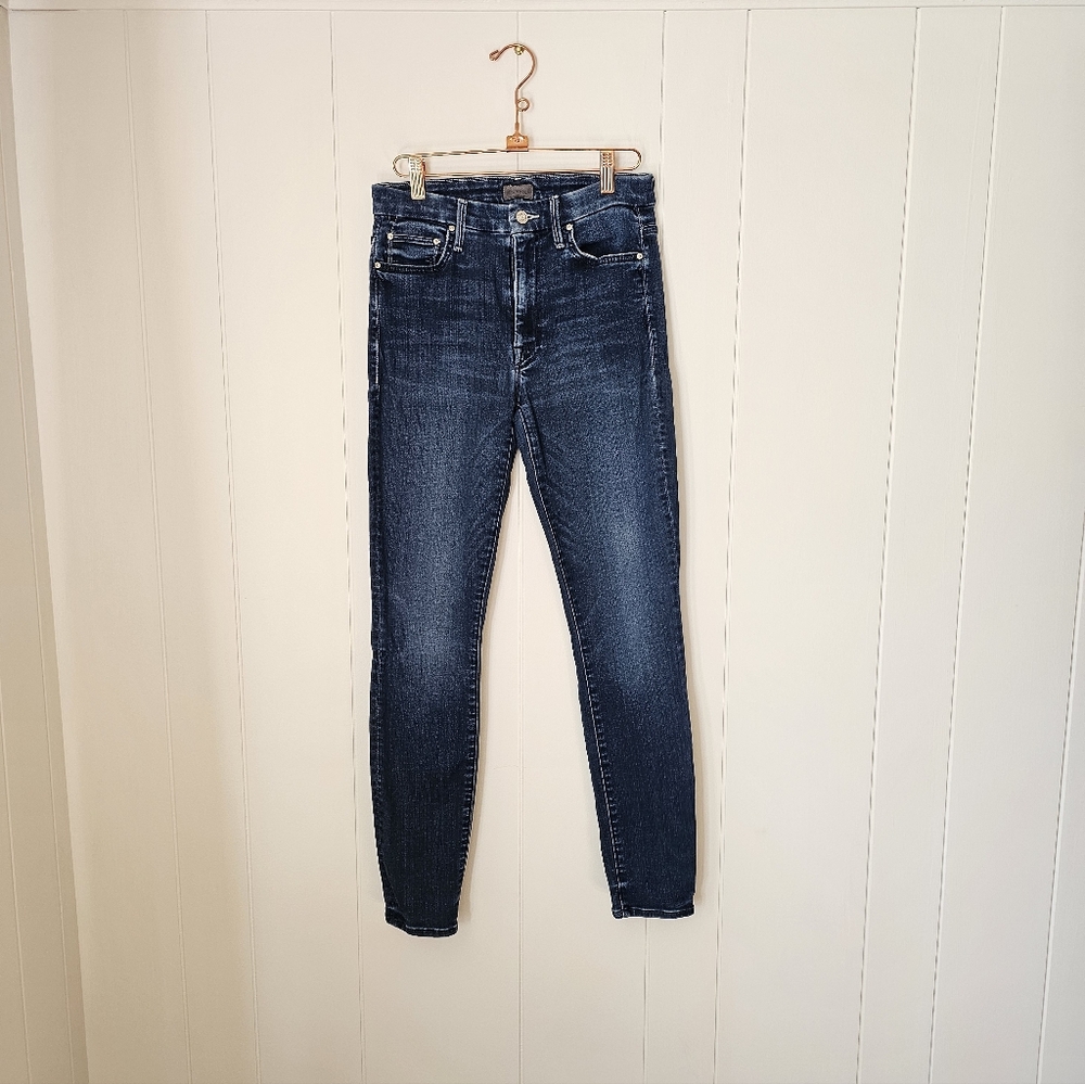 Mother High Waisted Looker Dark Wash Skinny Jeans 27